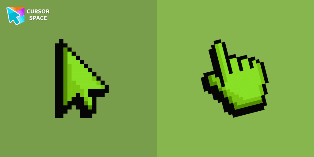 Default Green Pixel cursor cursor pack
